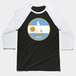 laser sailboat on flag Argentine Baseball T-Shirt